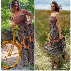 Anthropologie Jamila Smocked Maxi Dress